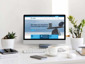 computer on desk with Carden IT Services website