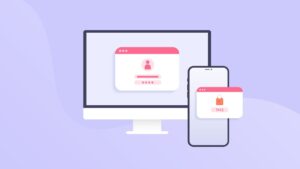 cartoon graphics on computer and mobile phone